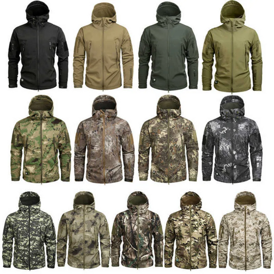 Men's Hiking Army Jackets Men Camouflage Autumn Winter Skin Soft Shell Waterproof Jacket Windbreaker For Hunting Camping -Iberi Shop™