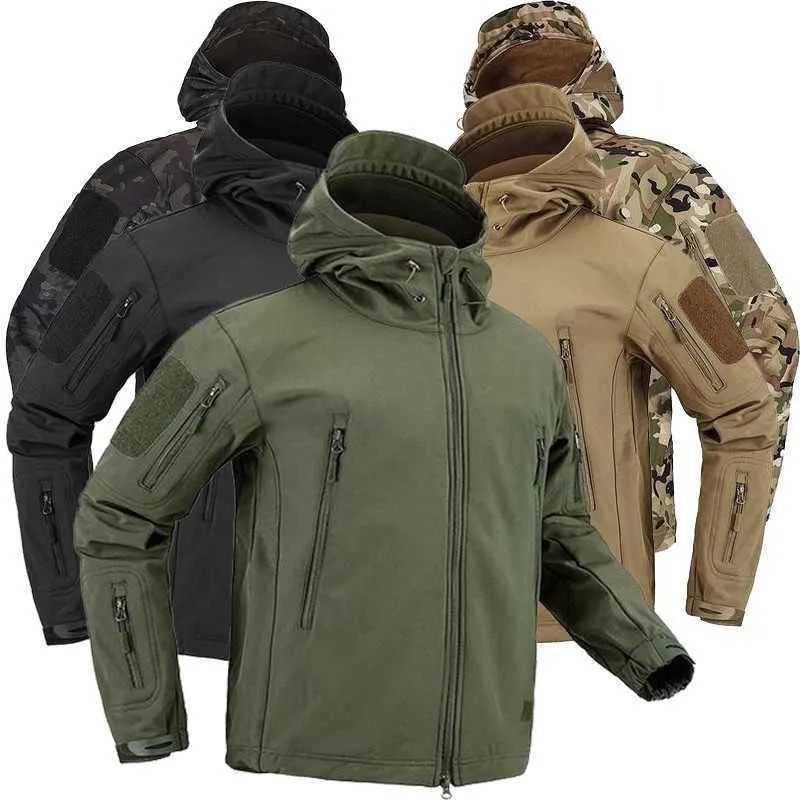 Men's Hiking Army Jackets Men Camouflage Autumn Winter Skin Soft Shell Waterproof Jacket Windbreaker For Hunting Camping -Iberi Shop™