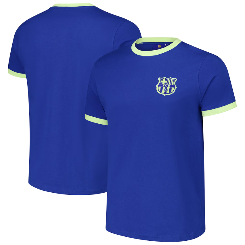 Barcelona Goal Line Ringer T-Shirt - Royal