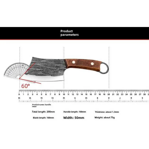 Forged Small Kitchen Cleaver – Wooden Handle Chef Knife for Vegetables & Fruits - Iberi shop™