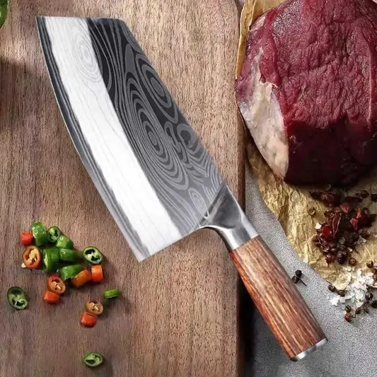 Professional Laser Damascus Japanese Chef & Cleaver Knife – Stainless Steel -Iberi shop™