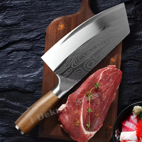 Professional Laser Damascus Japanese Chef & Cleaver Knife – Stainless Steel -Iberi shop™