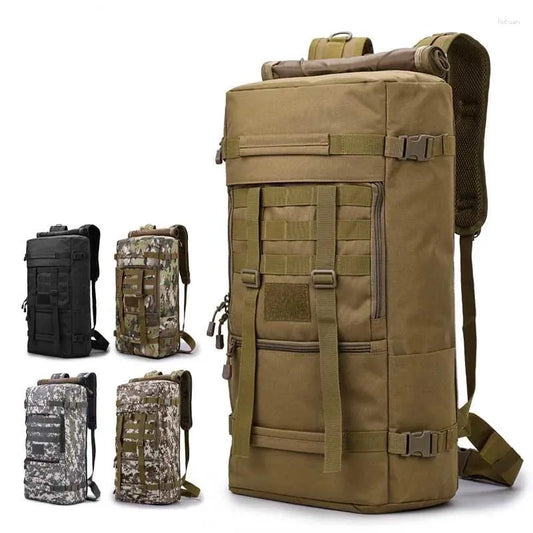 Backpack 55L Waterproof Camouflage Tactical Men's Army Backpacks Camping Hunting Outdoor -Iberi Shop™